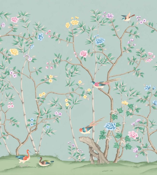 WM-398-13RM - The Garden of Dreams Wallpaper -  Mural - Duck Egg - Woodchip & Magnolia
