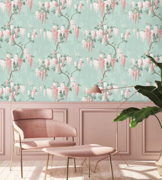 WM-402-02R - Wisteria Wallpaper -Mint - Woodchip & Magnolia
