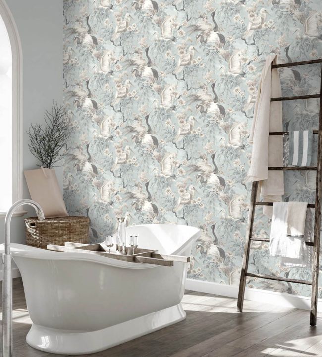 WM-411-04R - Maurice Wallpaper - Duck Egg Blue - Woodchip & Magnolia
