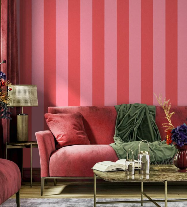 WM-413-06R - Awning Stripe Wallpaper - Candy Cane - Woodchip & Magnolia
