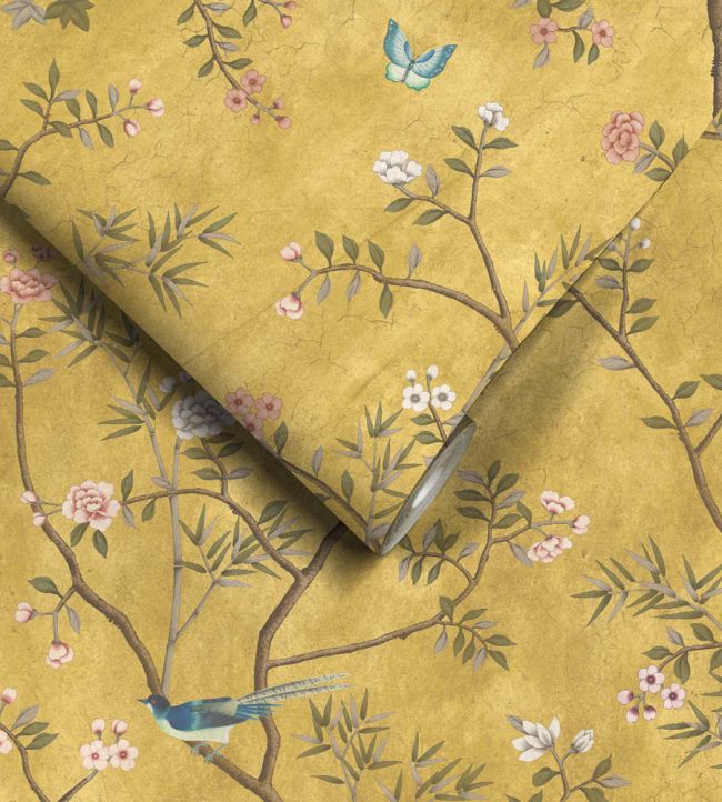 WM-454-01R - Chinoiserie Onism Wallpaper -  Mural - Old Gold - Woodchip & Magnolia
