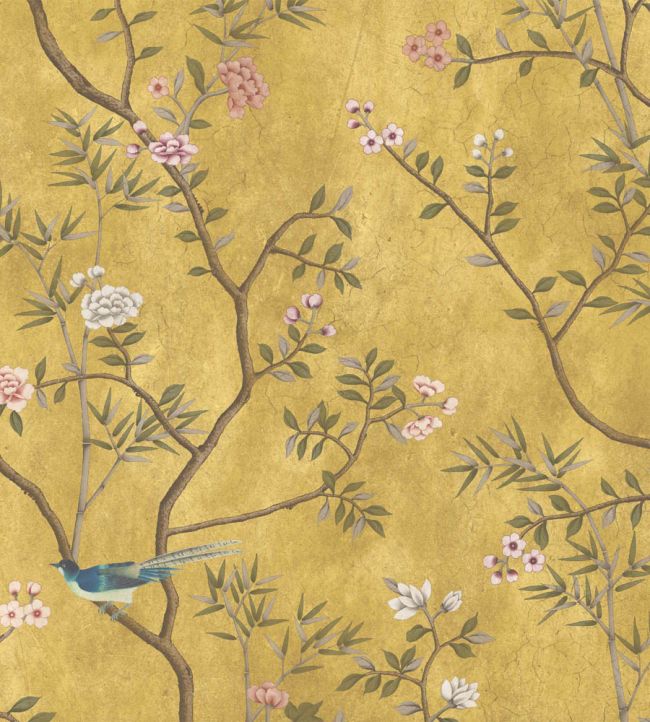 WM-454-01R - Chinoiserie Onism Wallpaper -  Mural - Old Gold - Woodchip & Magnolia
