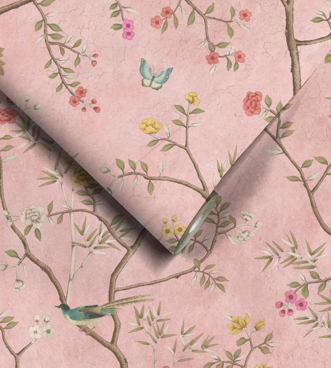 WM-454-03R - Chinoiserie Onism Wallpaper -  Mural - Dusty Pink - Woodchip & Magnolia

