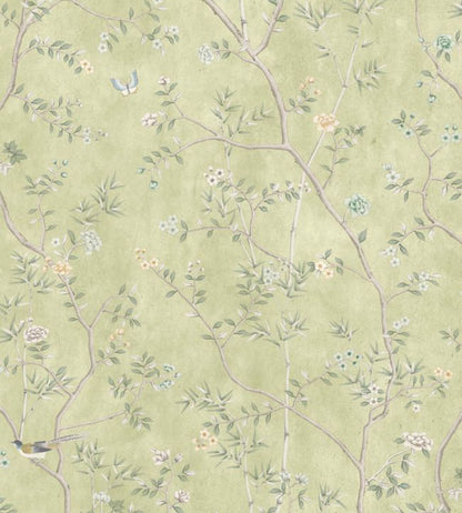 WM-454-07R - Chinoiserie Onism Wallpaper -  Mural - Olive Green  - Woodchip & Magnolia

