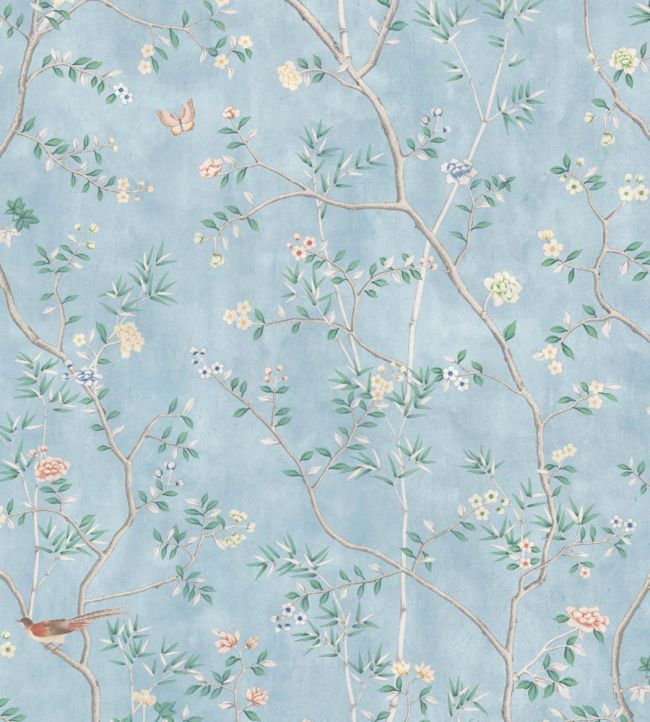 WM-454-08R - Chinoiserie Onism Wallpaper -  Mural - Sky Blue - Woodchip & Magnolia
