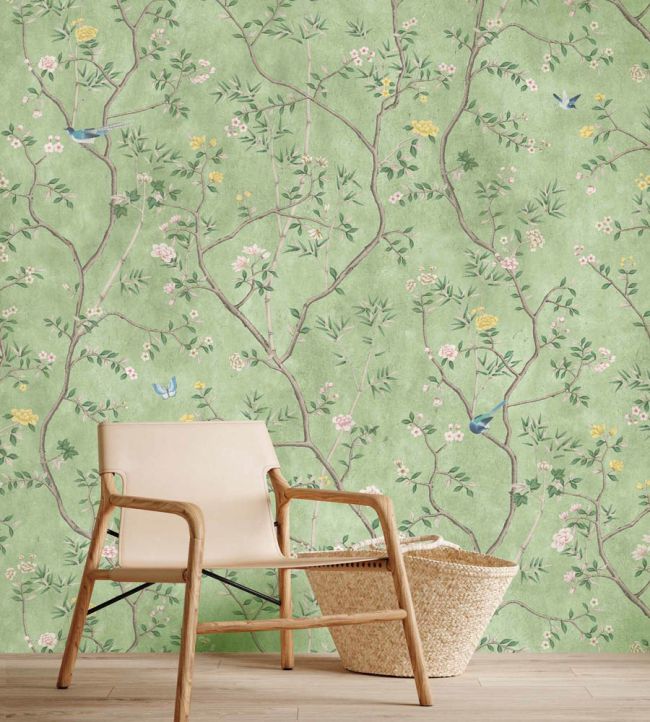 WM-454-12R - Chinoiserie Onism Wallpaper -  Mural - Apple Green - Woodchip & Magnolia
