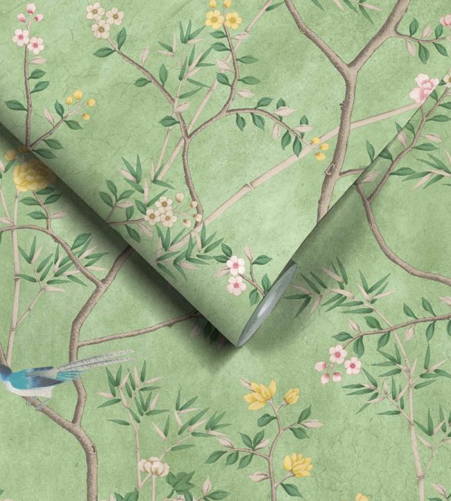 WM-454-12R - Chinoiserie Onism Wallpaper -  Mural - Apple Green - Woodchip & Magnolia
