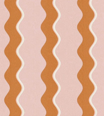 WM-462-02R - Cari Wave Wallpaper - Gorse Pink Cloud - Woodchip & Magnolia
