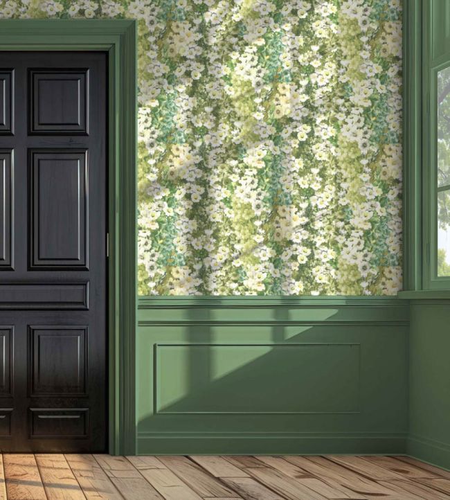 WM-464-02 - Alcea Wallpaper - Green with Envy - Woodchip & Magnolia