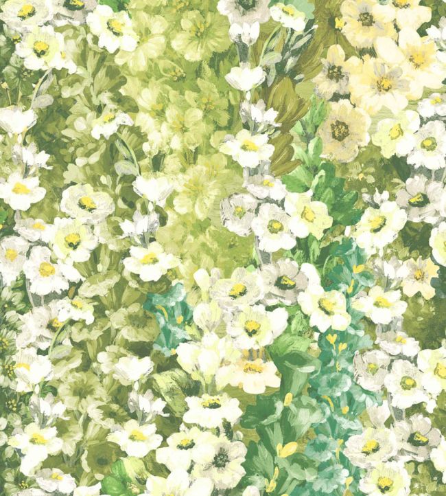 WM-464-02 - Alcea Wallpaper - Green with Envy - Woodchip & Magnolia