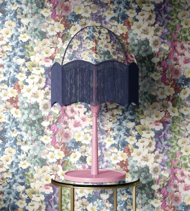 WM-464-05 - Alcea Wallpaper - Electric Blue - Woodchip & Magnolia