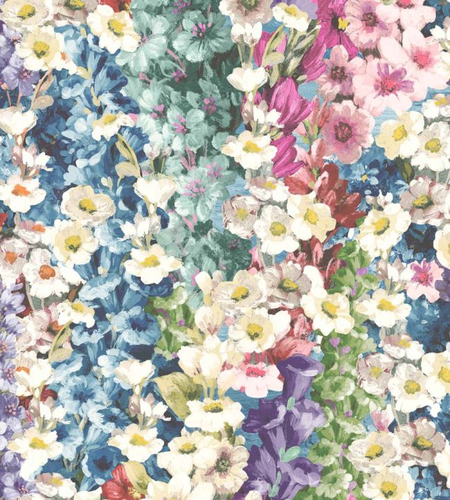 WM-464-05 - Alcea Wallpaper - Electric Blue - Woodchip & Magnolia