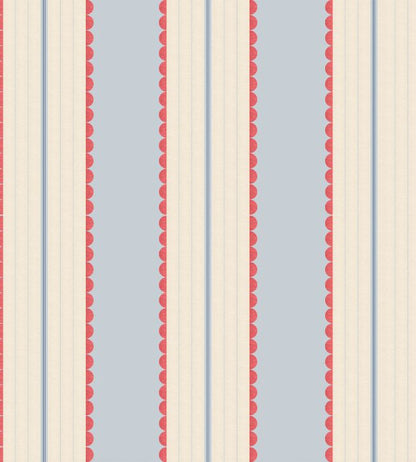 WM-478-03R - Pin Up Stripe Wallpaper - Red Blue - Woodchip & Magnolia
