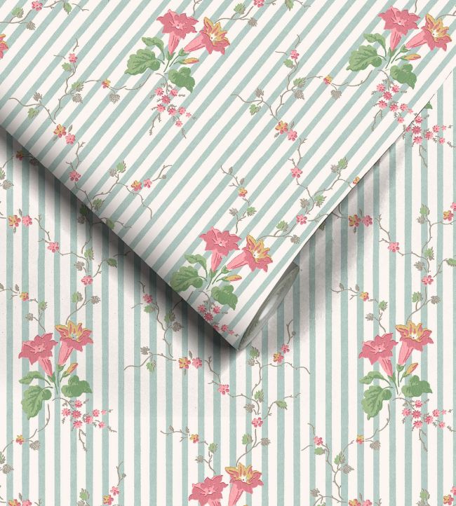 WM-479-01R - Lilibet Wallpaper - Duckegg - Woodchip & Magnolia
