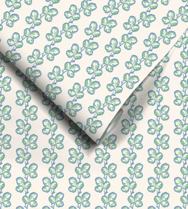 WM-480-02R - Paddy Wallpaper - Denim Green - Woodchip & Magnolia

