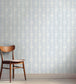 WM-481-04R - Bow Peep Wallpaper - Dusky Blue - Woodchip & Magnolia
