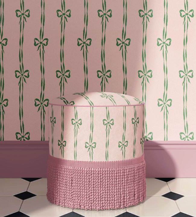 WM-481-05R - Bow Peep Wallpaper - Pink Apple - Woodchip & Magnolia
