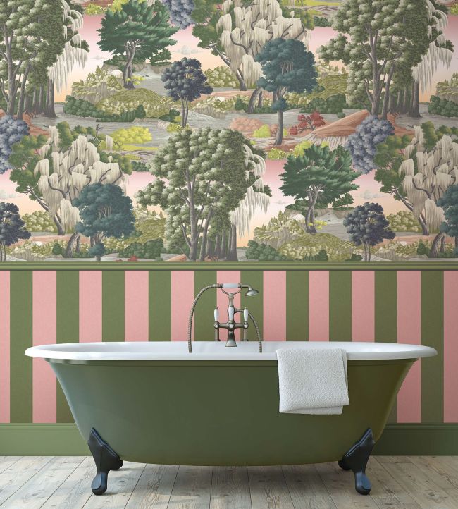 WM-483-01R - Bloomsbury Wallpaper -  Mural - Pink Haze - Woodchip & Magnolia
