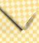 WM-487-02 - Checkmate Wallpaper - Daffodil Yellow - Woodchip & Magnolia
