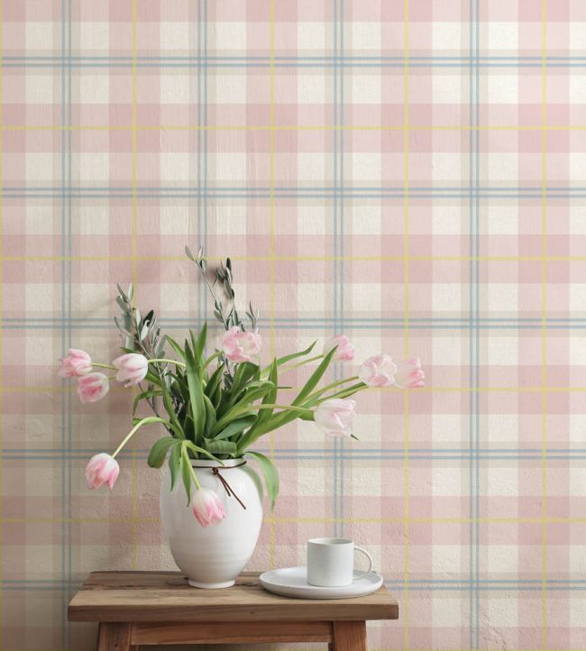 WM-488-02 - Tartanowski Wallpaper - Taffy Pink - Woodchip & Magnolia
