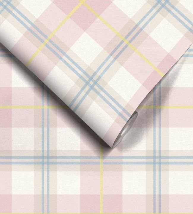 WM-488-02 - Tartanowski Wallpaper - Taffy Pink - Woodchip & Magnolia
