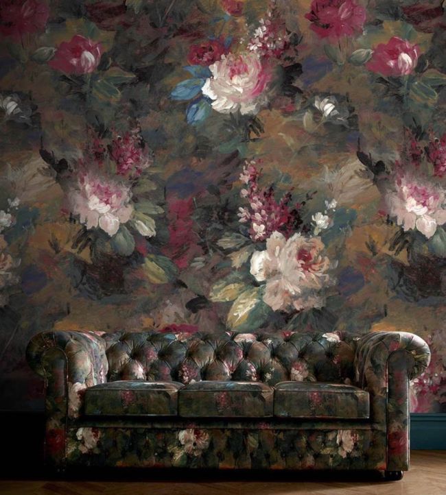 WMF-015-01VD - Ava Marika Fabric - Moody - Woodchip & Magnolia
