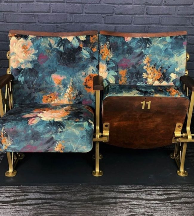 WMF-015-03VD - Ava Marika Fabric - Teal Orange - Woodchip & Magnolia
