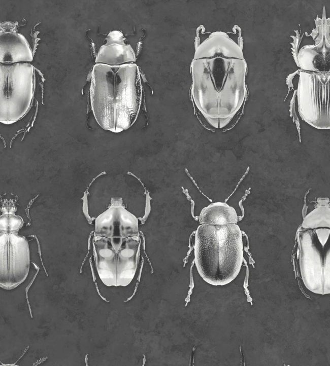 WMF-091-01VD - Beetle Jewels Fabric - Silver Grey - Woodchip & Magnolia
