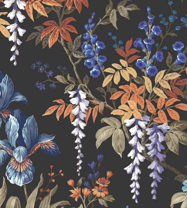 WMF-364-01VD - Hestia Fabric - Coal Black - Woodchip & Magnolia
