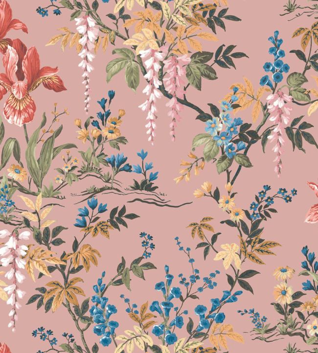 WMF-364-03VD - Hestia Fabric - Salmon Pink - Woodchip & Magnolia
