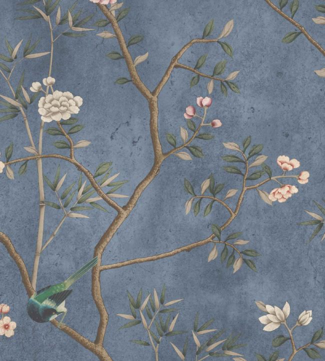 WMF-454-05VD - Chinoiserie Onism Fabric - Winter Blue - Woodchip & Magnolia
