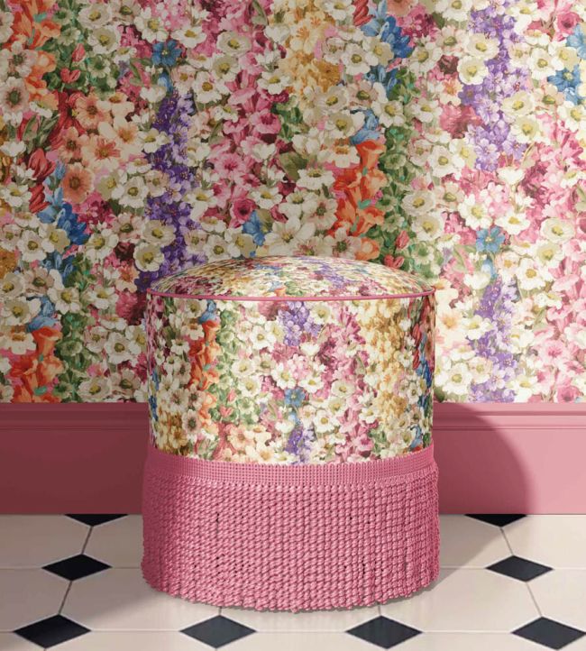 WMF-464-03VS - Alcea Fabric - Summer - Woodchip & Magnolia
