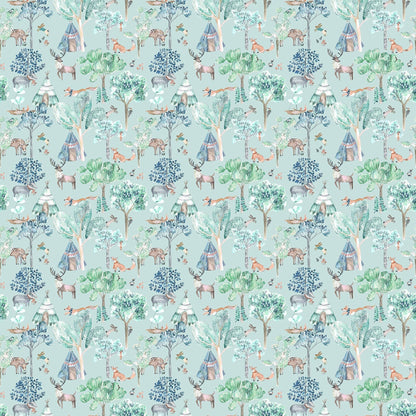 Woodland Adventures Aqua Fabric