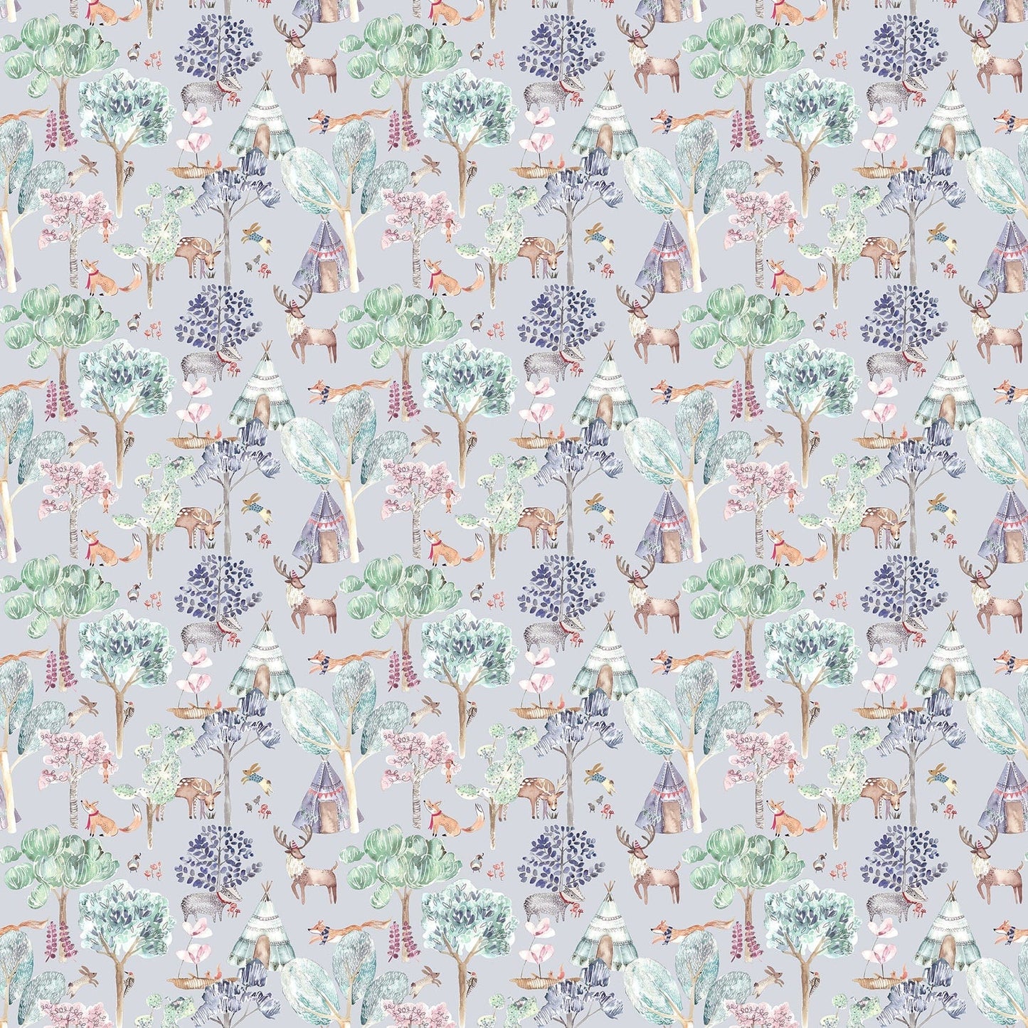 Woodland Adventures Lilac Fabric