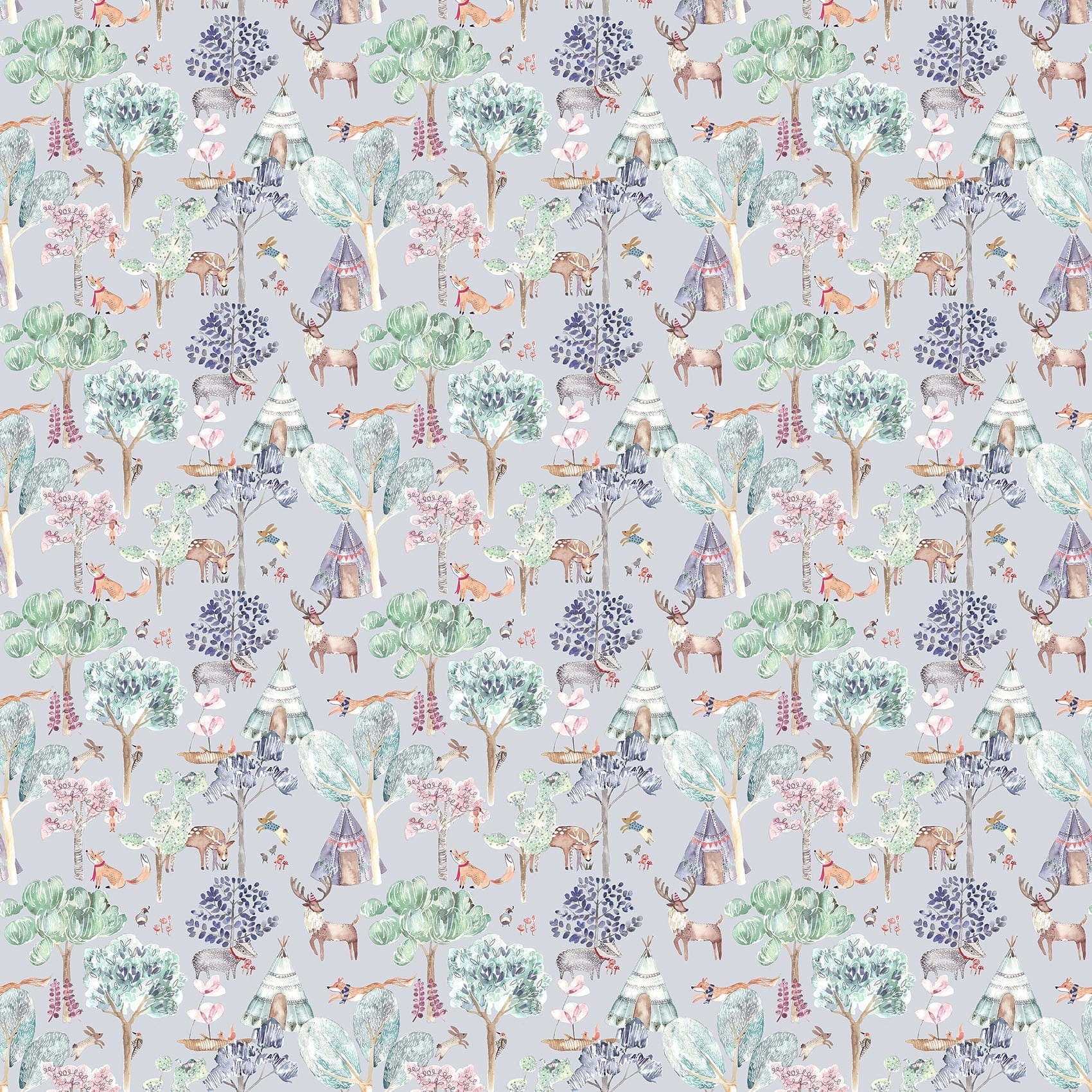 Woodland Adventures Lilac Fabric