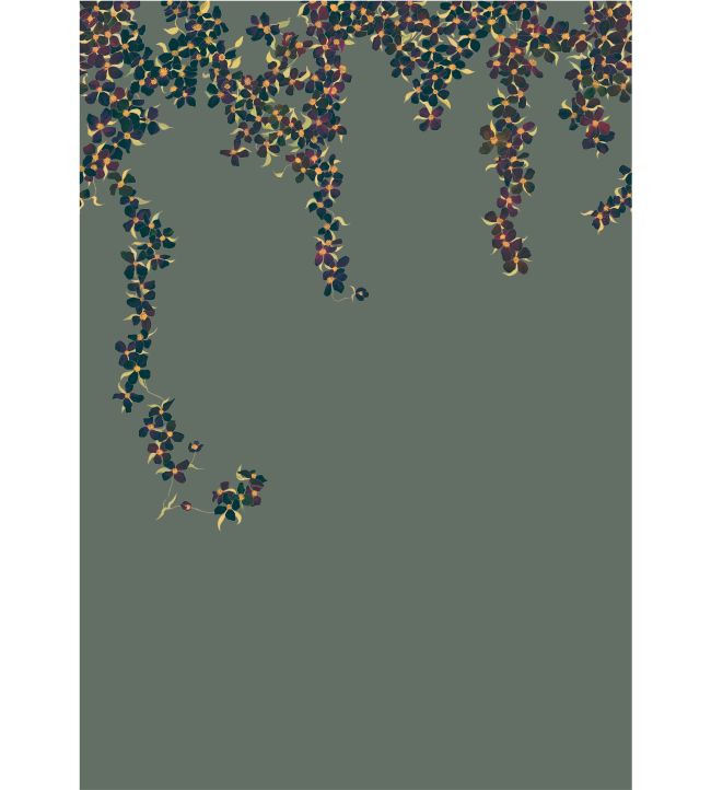 Clematis Wallpaper Mural - Gray