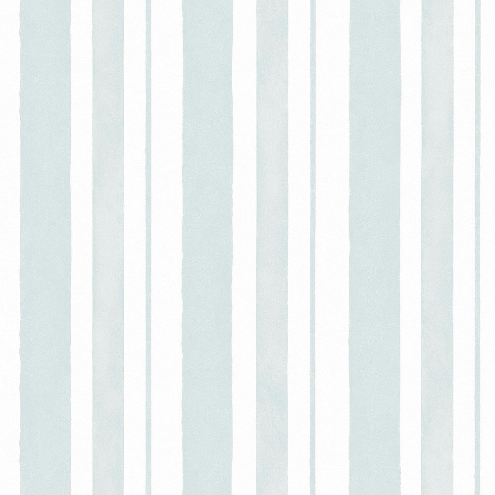 Watercolour Stripe Wallpaper - Blue - Shabby Chic