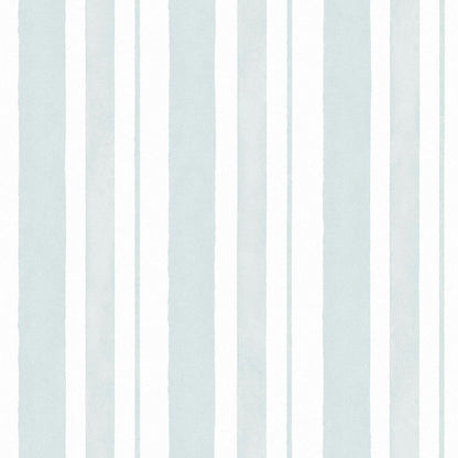 Watercolour Stripe Wallpaper - Blue - Shabby Chic