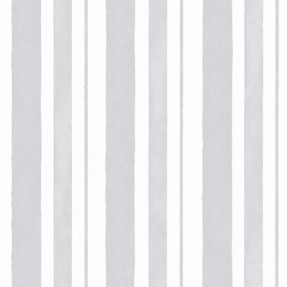 Watercolour Stripe Wallpaper - Grey - Shabby Chic