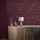 Wild Chervil Wallpaper - Damson & Gold - Clarissa Hulse