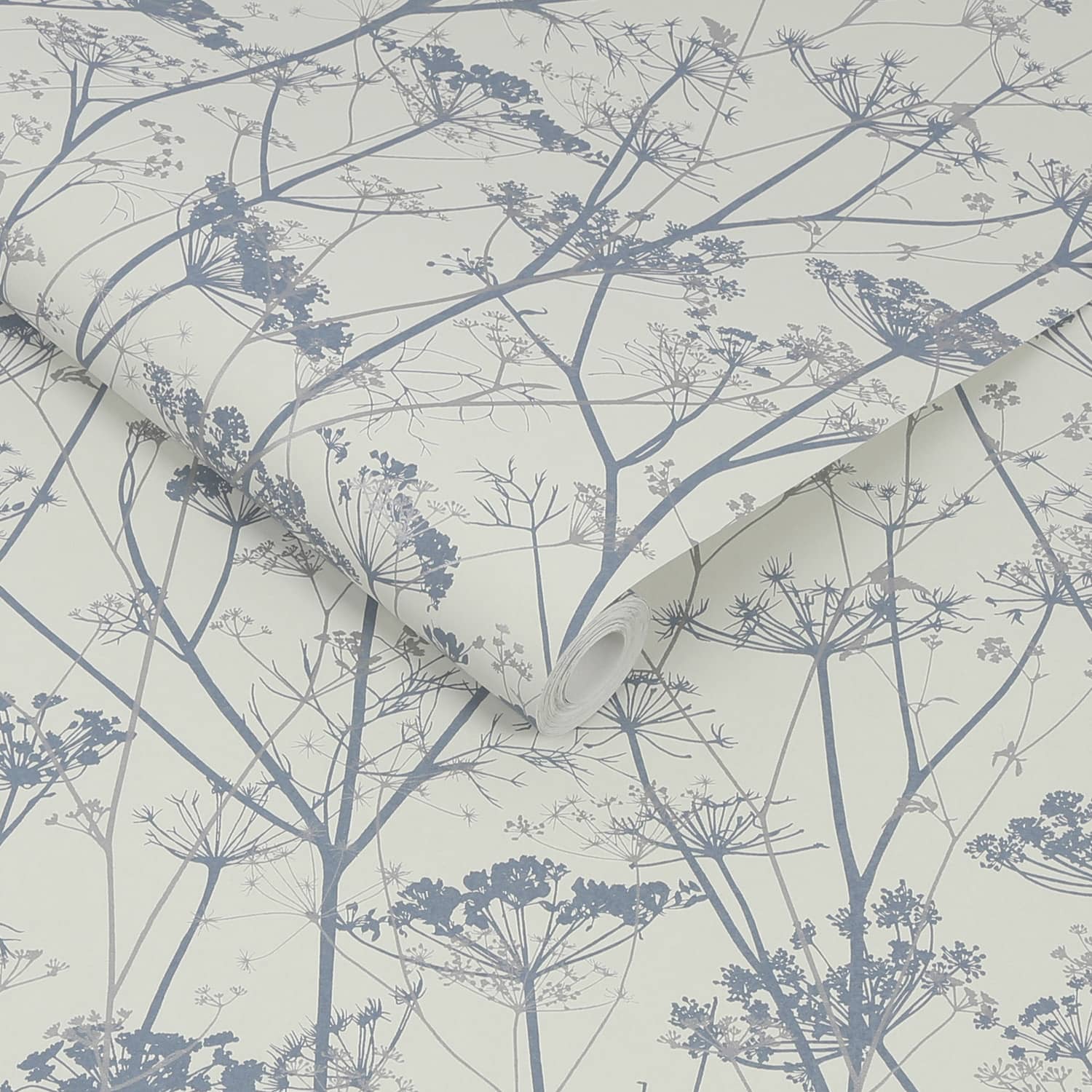 Wild Chervil Wallpaper - Dove & Silver - Clarissa Hulse
