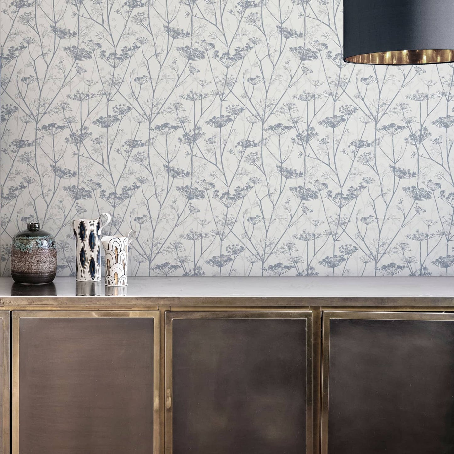 Wild Chervil Wallpaper - Dove & Silver - Clarissa Hulse