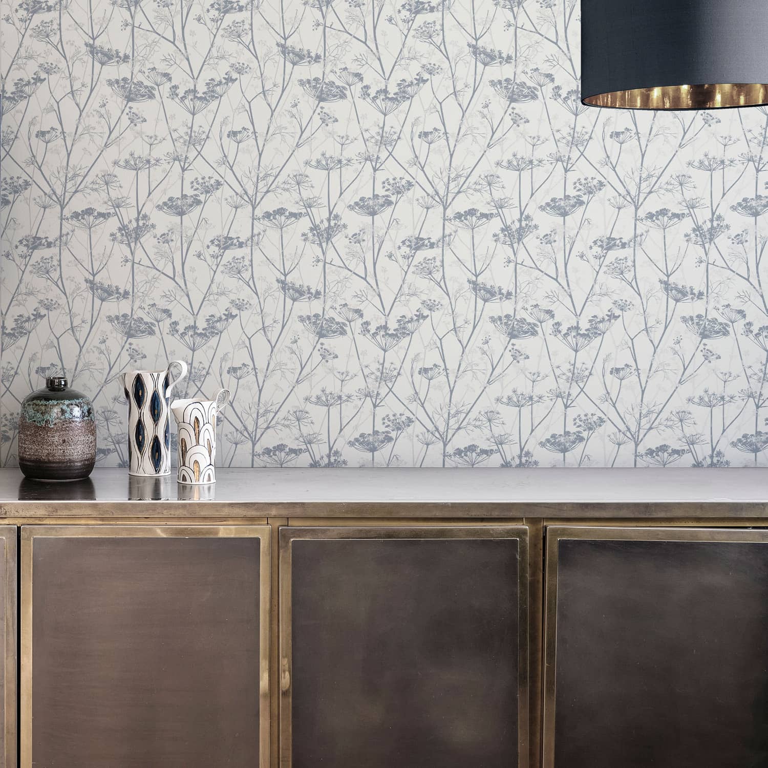 Wild Chervil Wallpaper - Dove & Silver - Clarissa Hulse