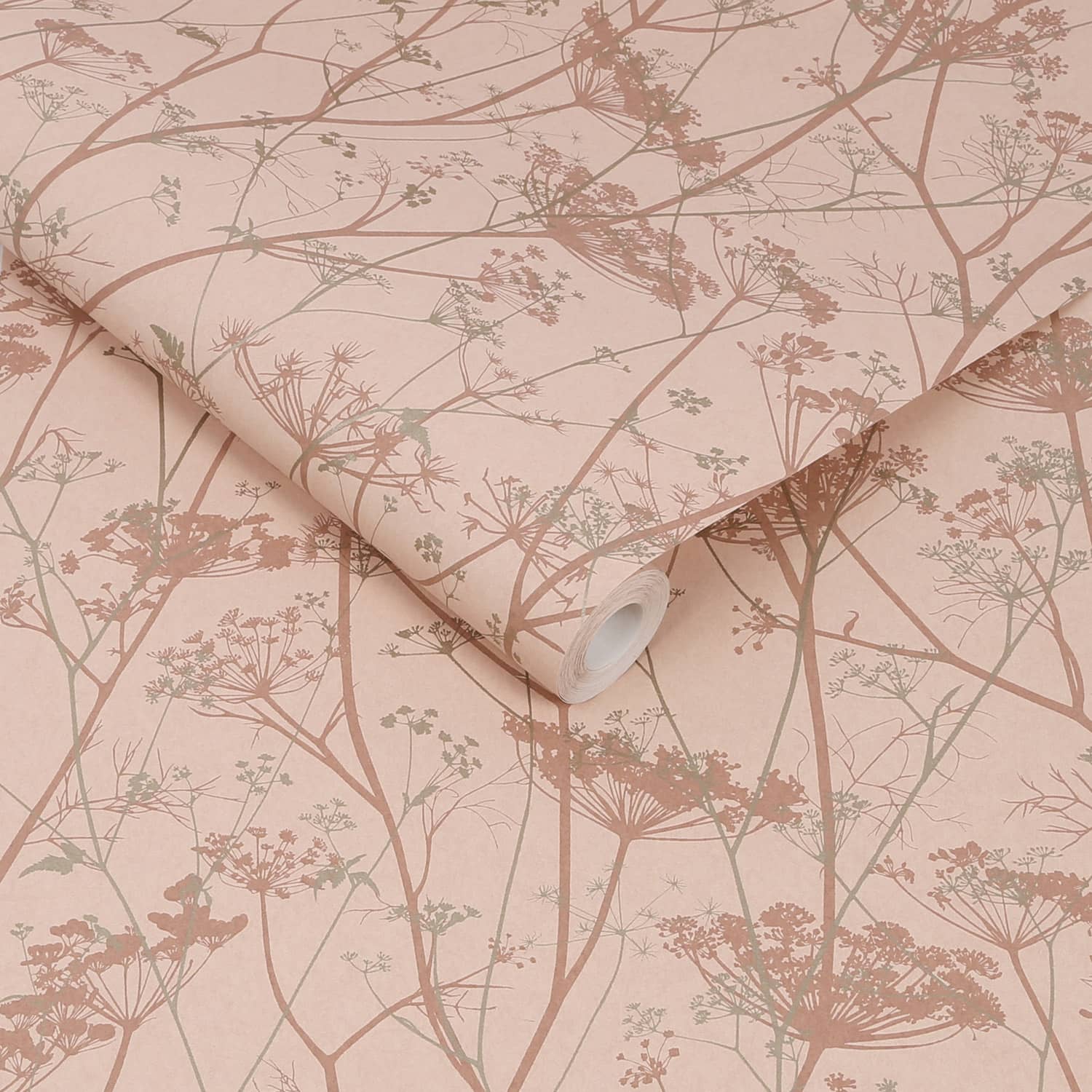 Wild Chervil Wallpaper - Shell & Rose Gold - Clarissa Hulse