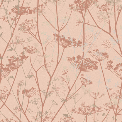 Wild Chervil Wallpaper - Shell & Rose Gold - Clarissa Hulse