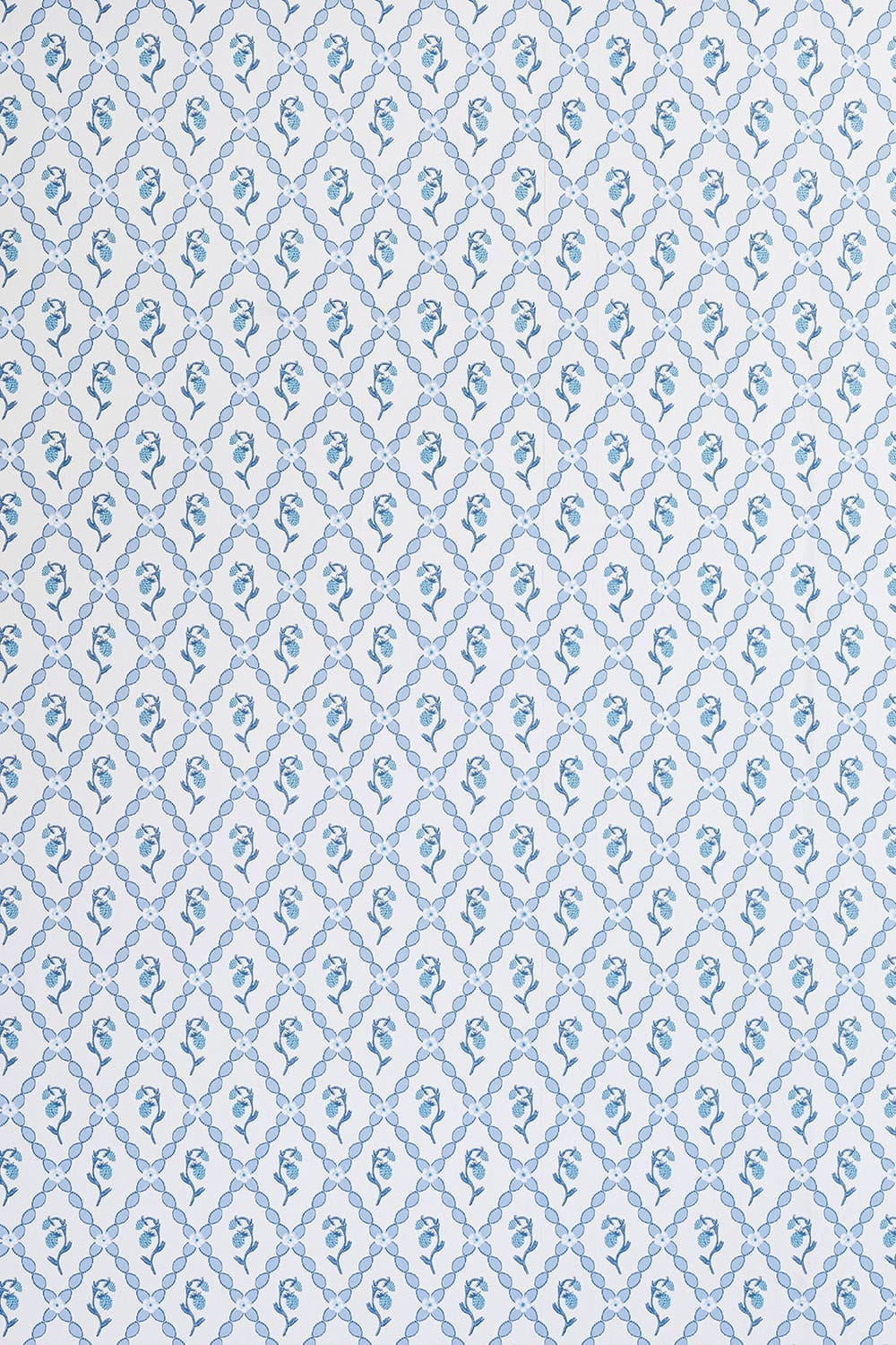 Wild Strawberry Trellis Wallpaper - China Blue - BG2600201 - Barneby Gates