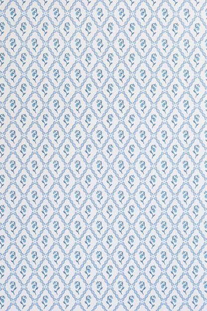 Wild Strawberry Trellis Wallpaper - China Blue - BG2600201 - Barneby Gates