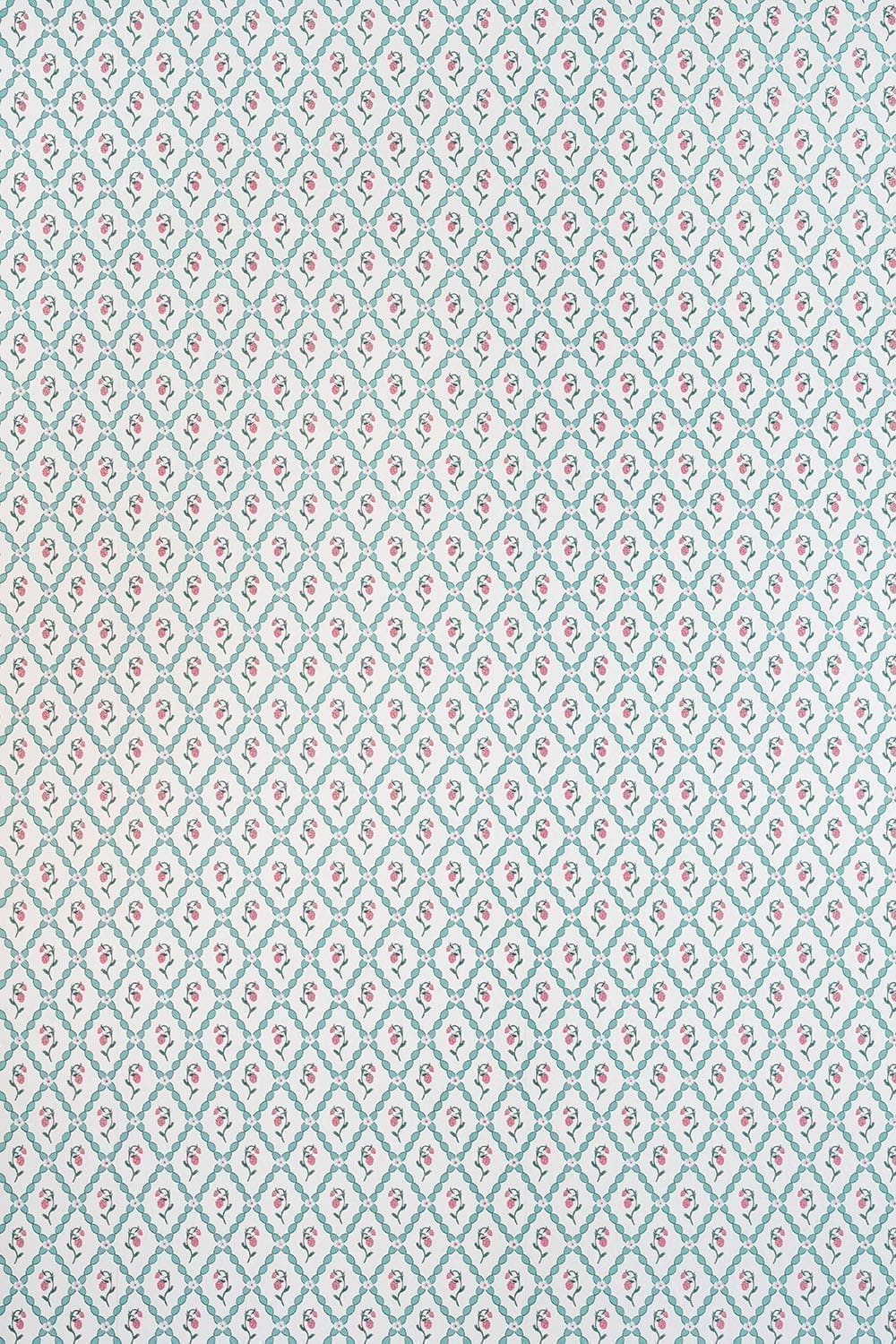 Wild Strawberry Trellis Wallpaper - Vintage Cream - BG2600202 - Barneby Gates