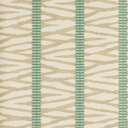 Wilder Wallpaper - Taupe/Aqua - J188W-01 - Jane Churchill