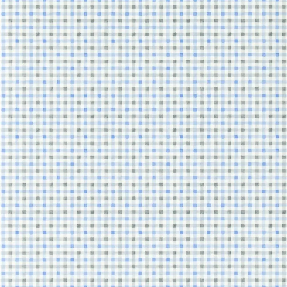 Willow Check Wallpaper - Cobalt - P587/03 - Designers Guild